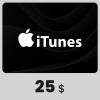 بطاقة iTunes المتجر الأمريكي - 25 دولار